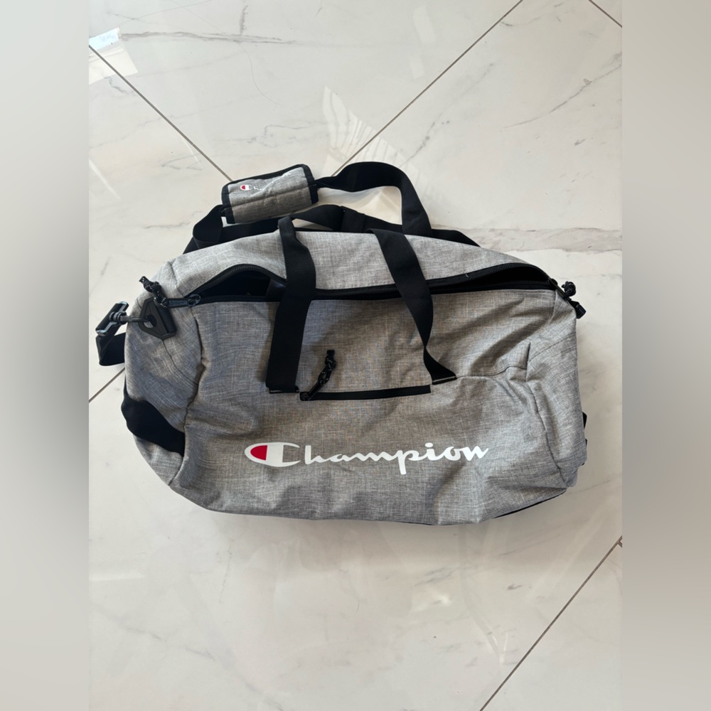 Champion Gray & Black Duffel Bag with Logo - Picture 8 of 11